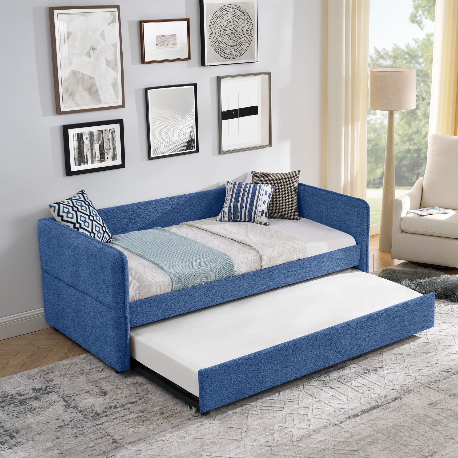Upholstered Daybed With Pop Up Trundle - The Sleep Loft - Online Mattress Showroom NYC
