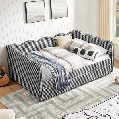 Gingham Daybed With USB Charging Port, Wave-Shaped Design - The Sleep Loft - Online Mattress Showroom NYC
