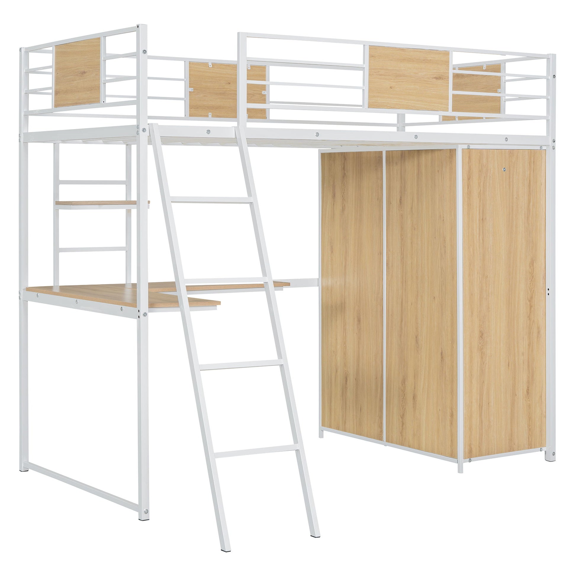 Loft Bed With L Shape Desk And Wardrobe - The Sleep Loft - Online Mattress Showroom NYC