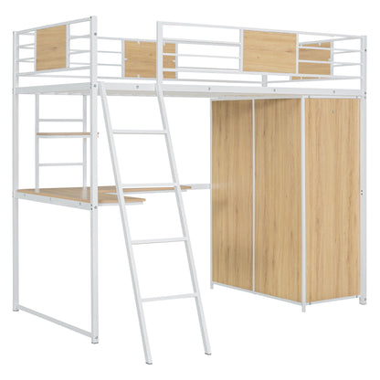 Loft Bed With L Shape Desk And Wardrobe - The Sleep Loft - Online Mattress Showroom NYC