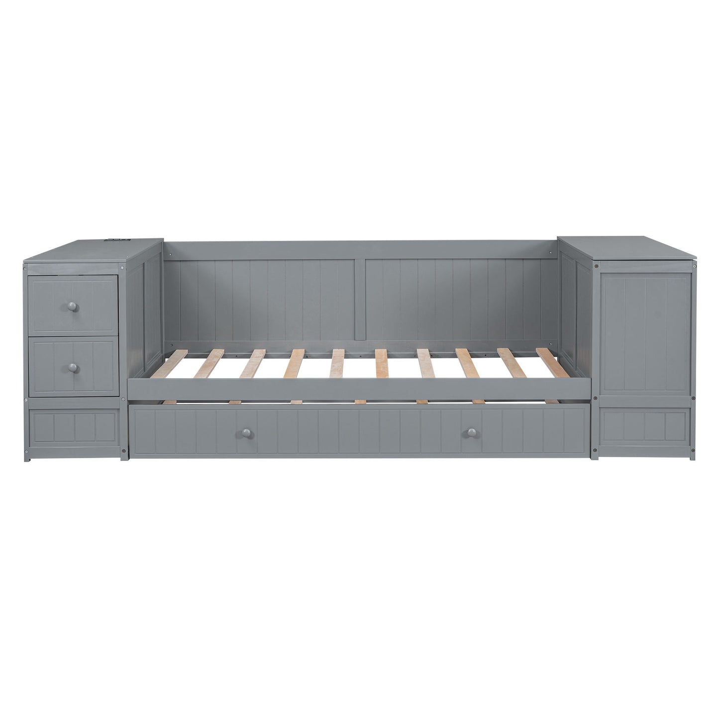 Daybed With Storage Arms, Trundle And Charging Station - The Sleep Loft - Online Mattress Showroom NYC