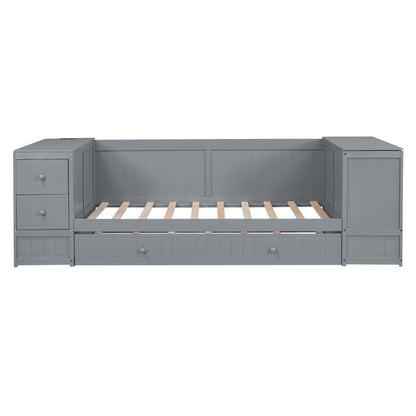 Daybed With Storage Arms, Trundle And Charging Station - The Sleep Loft - Online Mattress Showroom NYC