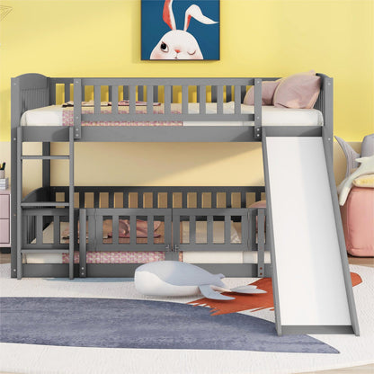 Low Bunk Bed With Slide, Fence And Ladder - The Sleep Loft - Online Mattress Showroom NYC