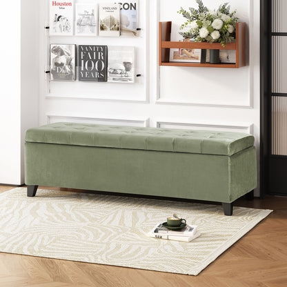 Wendover - Elegant Tufted Storage Bench With Lift-Up Top And Birch Wood Legs - The Sleep Loft - Online Mattress Showroom NYC