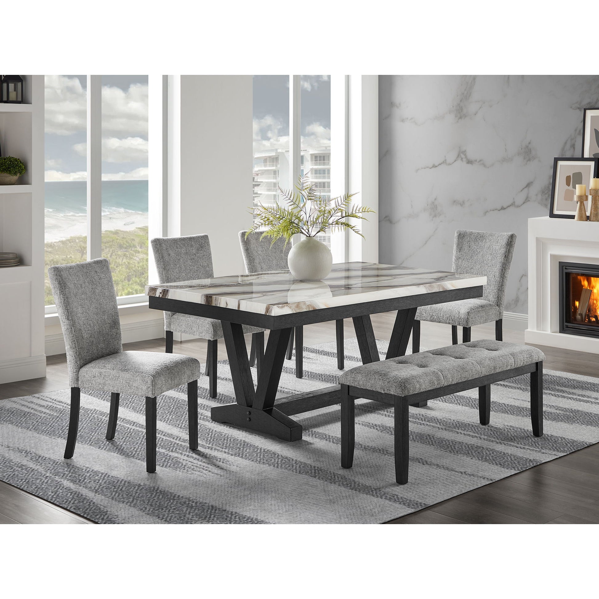 Oceanic - Dining Bench - Gray - The Sleep Loft - Online Mattress Showroom NYC