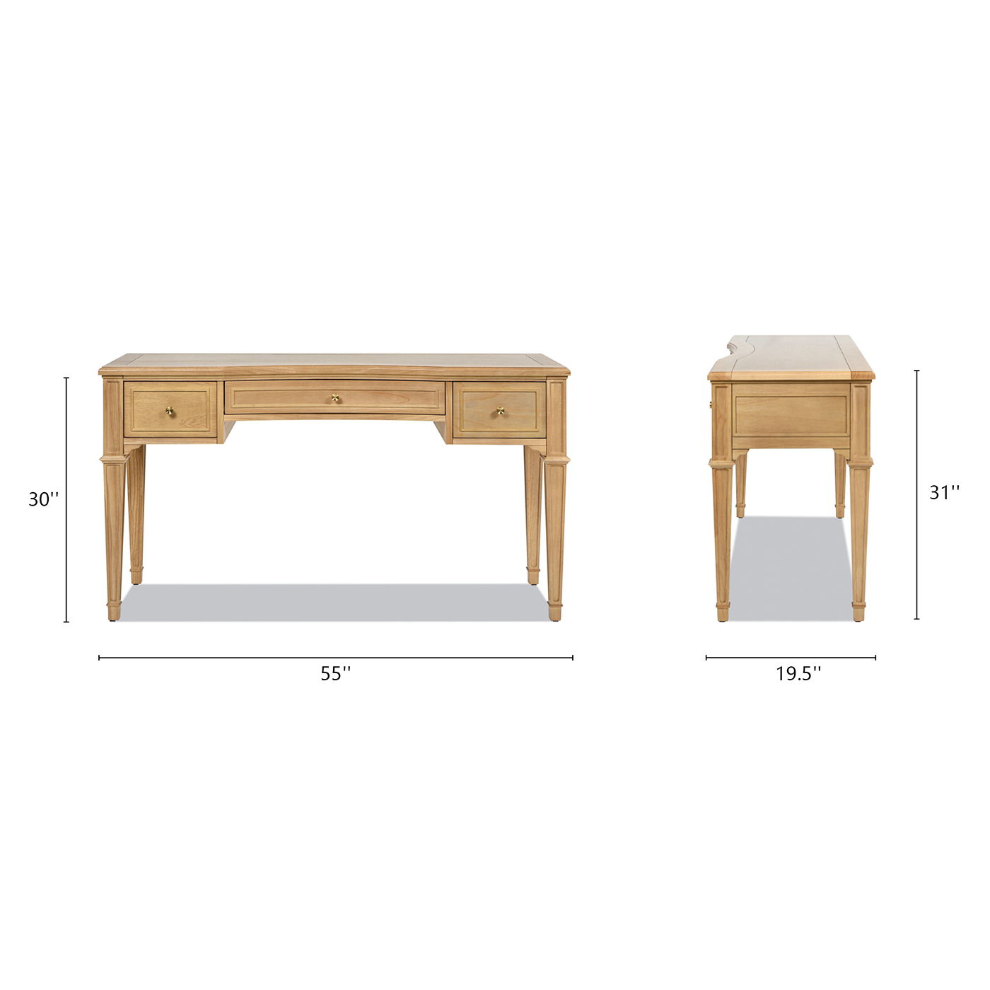 Dauphin - 3 Drawer Executive Desk - The Sleep Loft - Online Mattress Showroom NYC