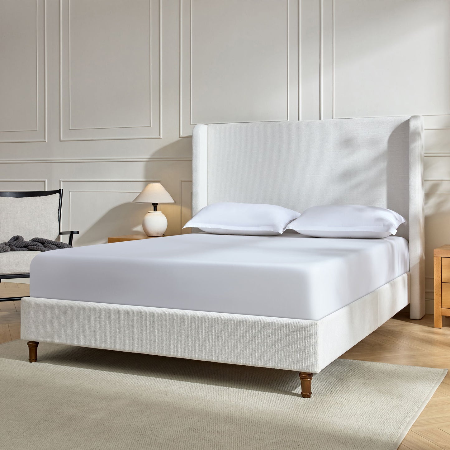 Harper - Tall Headboard Upholstered Bed / High Headboard / Elegant Simplicity / No Box Spring Needed - The Sleep Loft - Online Mattress Showroom NYC