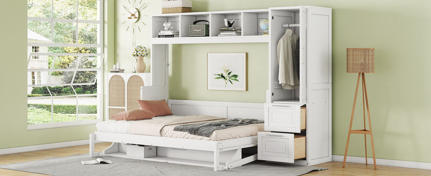 Space Saving Murphy Wall Bed With Closet And Drawers - The Sleep Loft - Online Mattress Showroom NYC