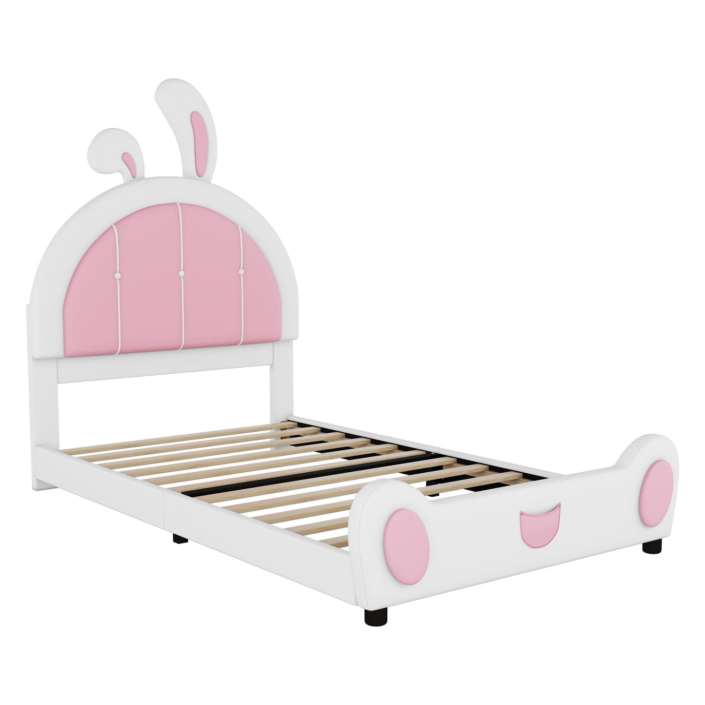 Upholstered Platform Bed With Rabbit Shaped Headboard - The Sleep Loft - Online Mattress Showroom NYC