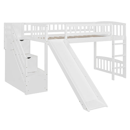 Loft Stairway Bed With 2 Drawers, Convertible Ladder And Slide - The Sleep Loft - Online Mattress Showroom NYC