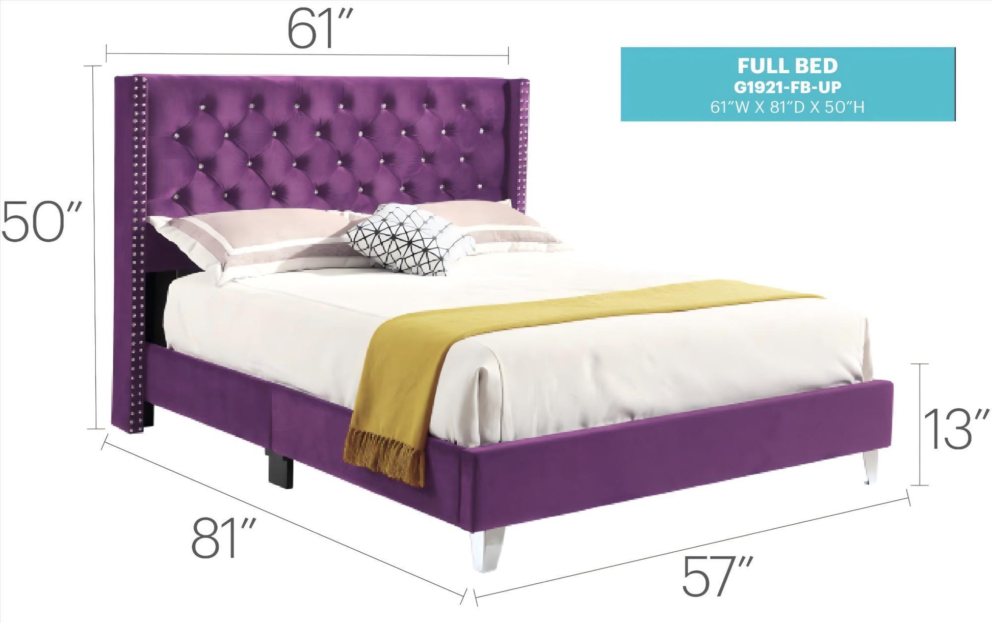 Upholstered Nailhead Trim Chic Bed - The Sleep Loft - Online Mattress Showroom NYC