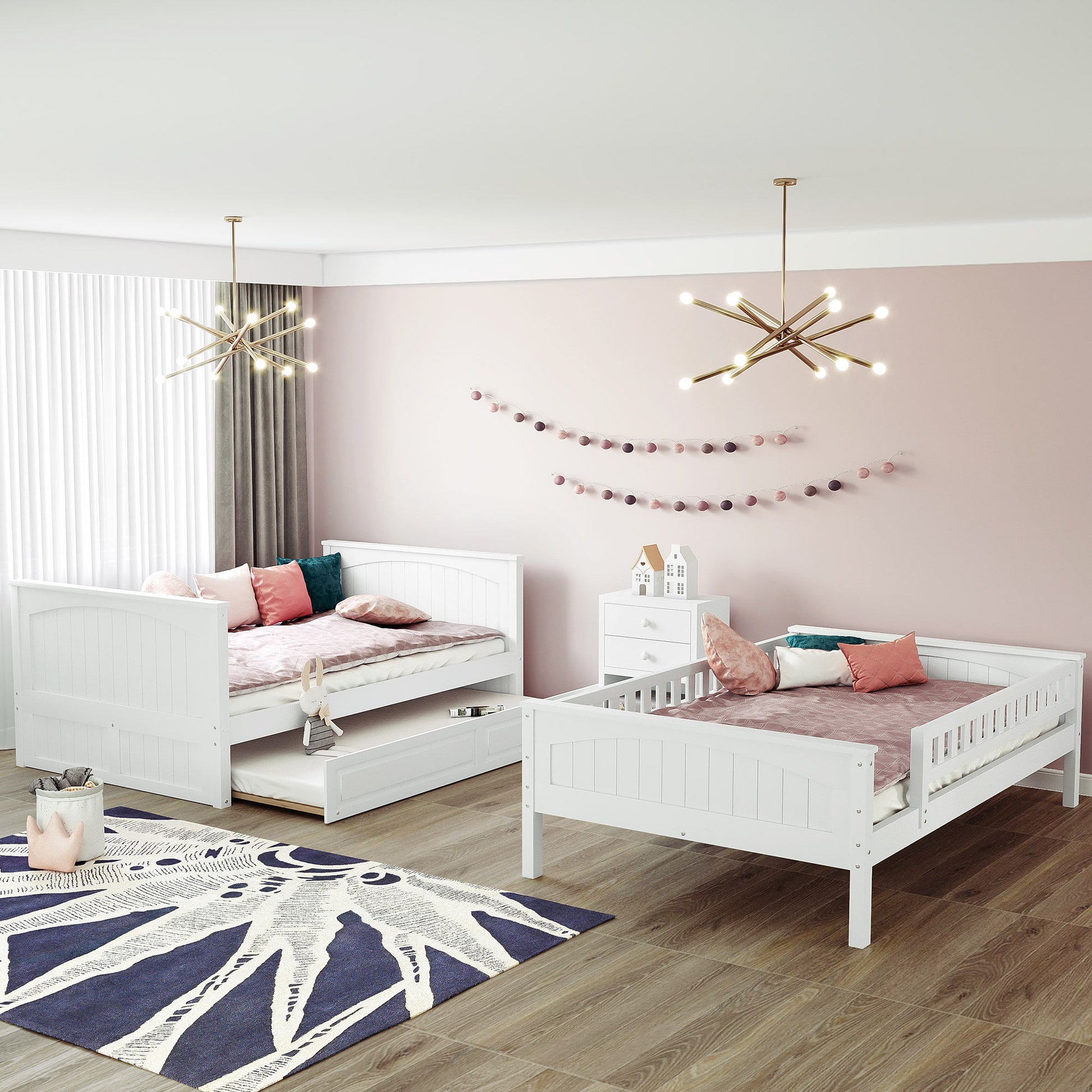 Bunk Bed With Twin Size Trundle, Guardrails - The Sleep Loft - Online Mattress Showroom NYC