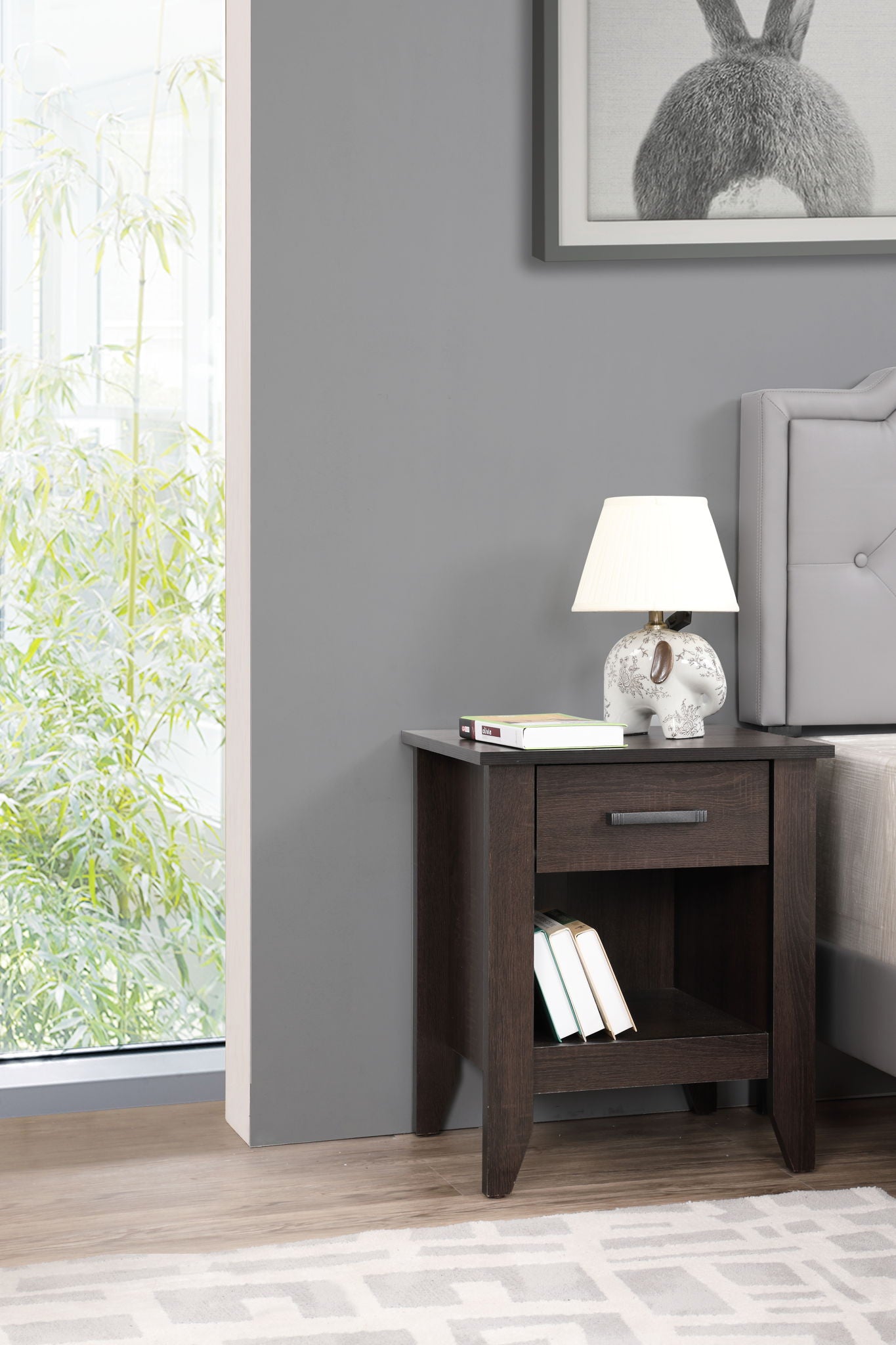 Roller Drawer Glides Nightstand - The Sleep Loft - Online Mattress Showroom NYC