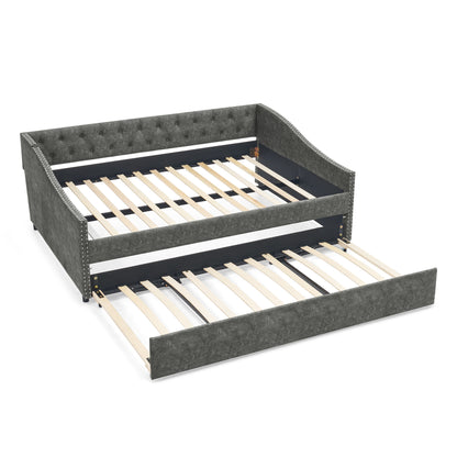 Upholstered Daybed With USB Charging & Pull Out Bed - The Sleep Loft - Online Mattress Showroom NYC