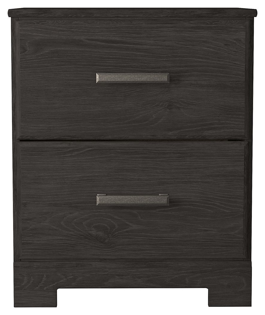 Belachime - Two Drawer Night Stand - Charcoal - The Sleep Loft - Online Mattress Showroom NYC