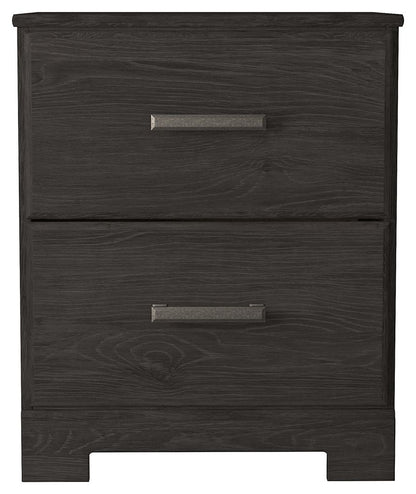 Belachime - Two Drawer Night Stand - Charcoal - The Sleep Loft - Online Mattress Showroom NYC