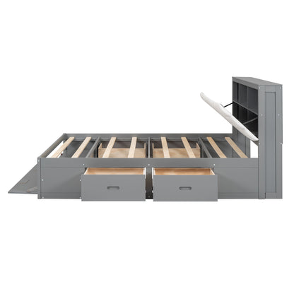 Platform Bed With Storage Headboard, Shoe Rack And 4 Drawers - The Sleep Loft - Online Mattress Showroom NYC