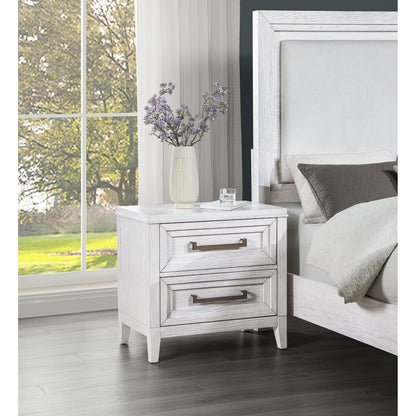 Avril - 2 Drawer Nightstand - White - The Sleep Loft - Online Mattress Showroom NYC
