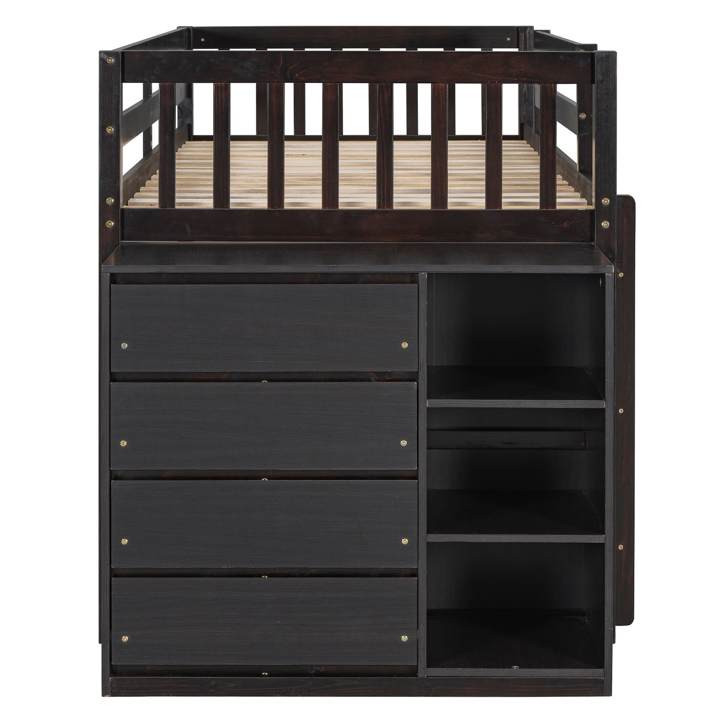 Bunk Bed With 4 Drawers And 3 Shelves - The Sleep Loft - Online Mattress Showroom NYC