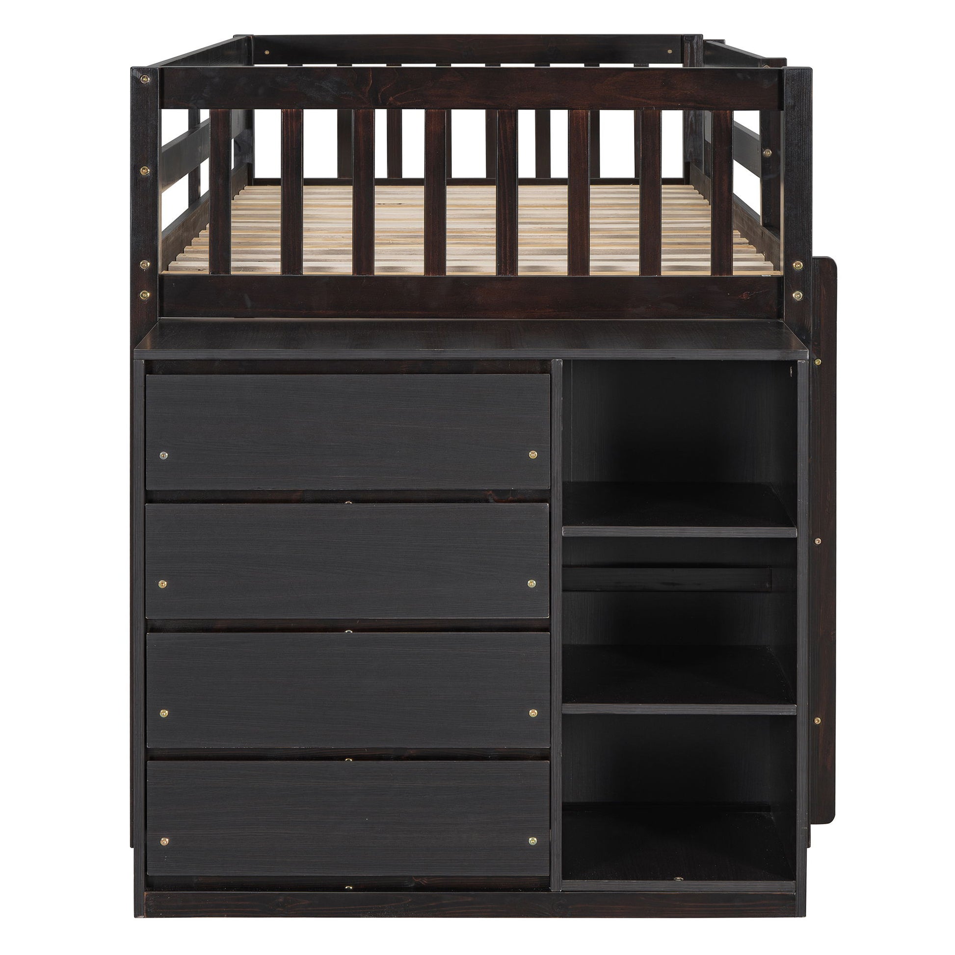 Bunk Bed With 4 Drawers And 3 Shelves - The Sleep Loft - Online Mattress Showroom NYC