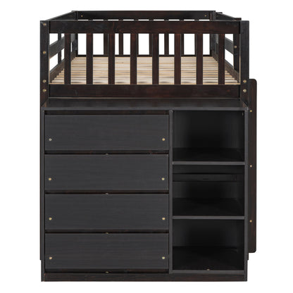 Bunk Bed With 4 Drawers And 3 Shelves - The Sleep Loft - Online Mattress Showroom NYC