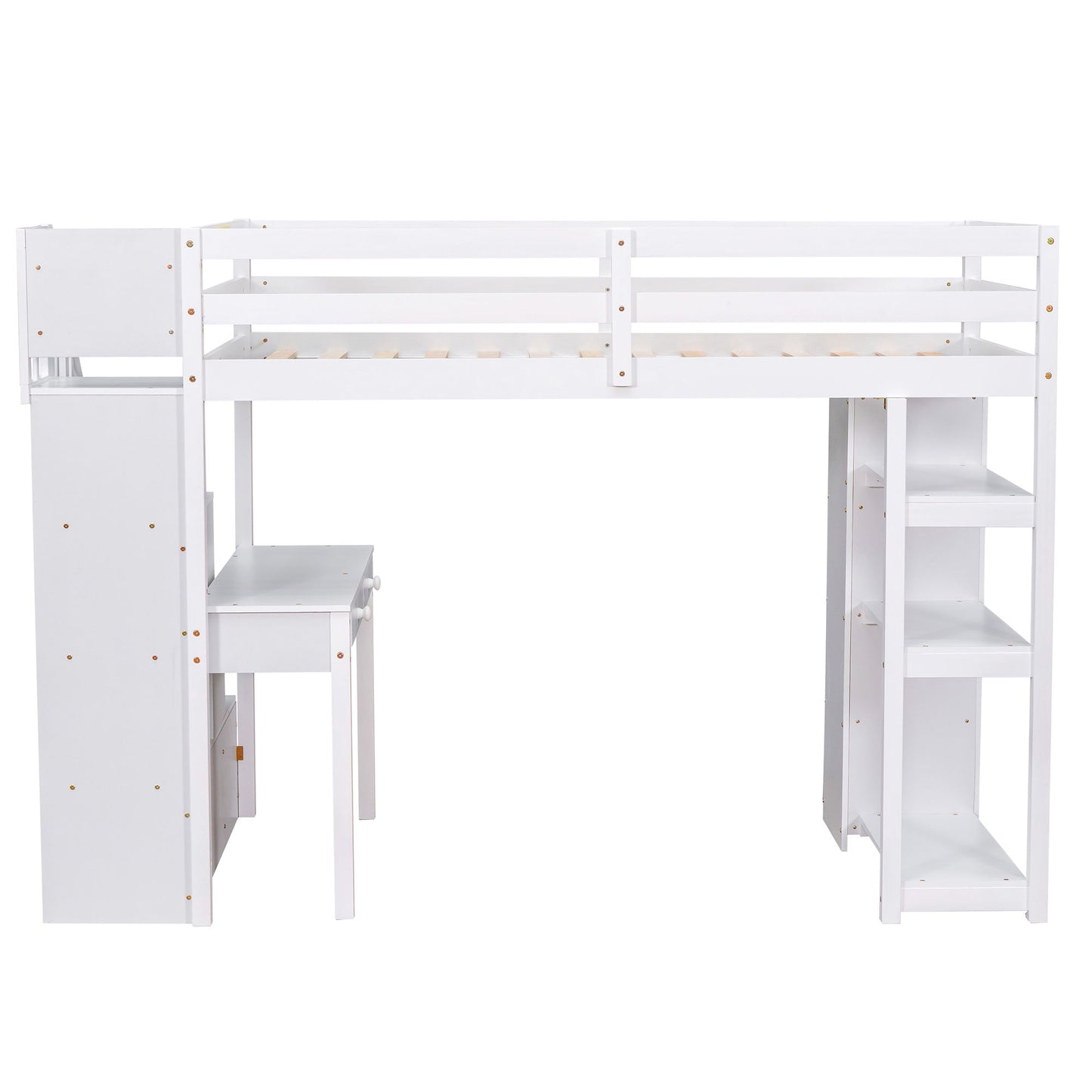 Loft Bed With Storage Drawers, Desk And Stairs With Shelves - The Sleep Loft - Online Mattress Showroom NYC