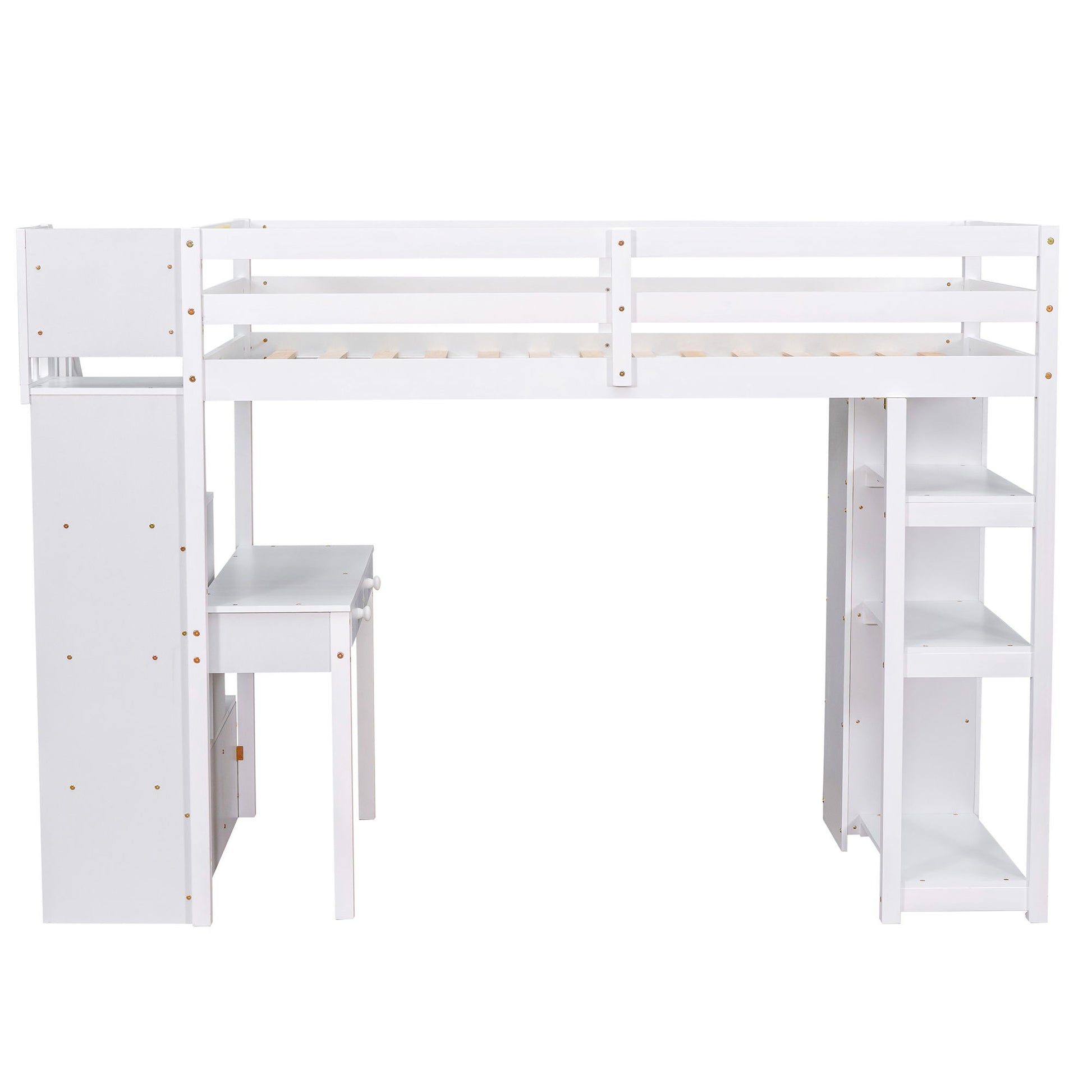 Loft Bed With Storage Drawers, Desk And Stairs With Shelves - The Sleep Loft - Online Mattress Showroom NYC