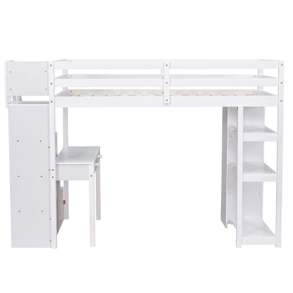 Loft Bed With Storage Drawers, Desk And Stairs With Shelves - The Sleep Loft - Online Mattress Showroom NYC