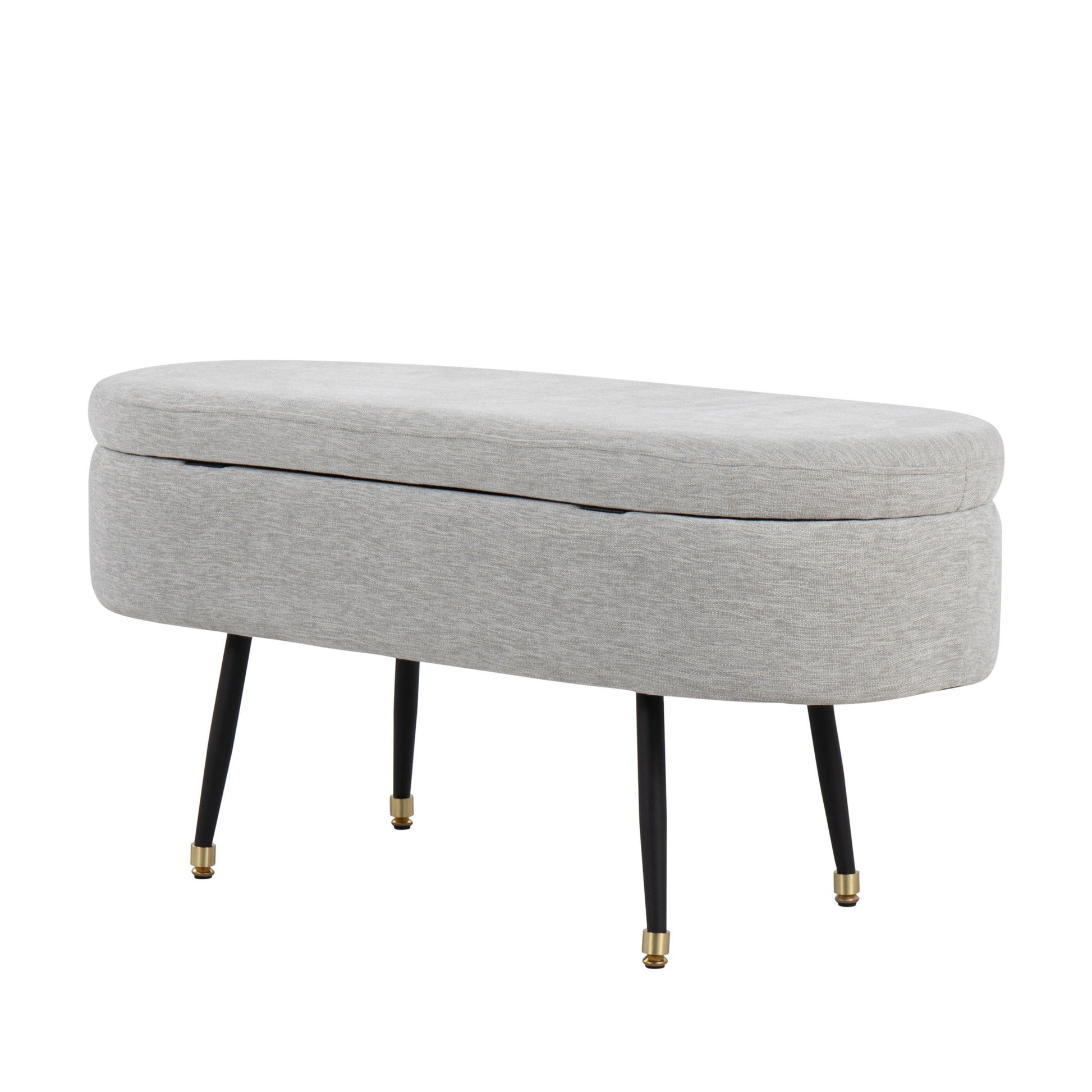 Harvey - Contemporary Storage Bench - Black / Light Gray - The Sleep Loft - Online Mattress Showroom NYC