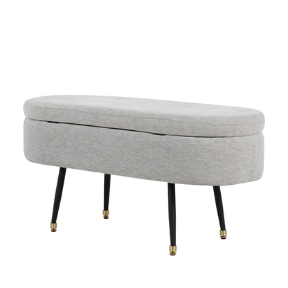 Harvey - Contemporary Storage Bench - Black / Light Gray - The Sleep Loft - Online Mattress Showroom NYC