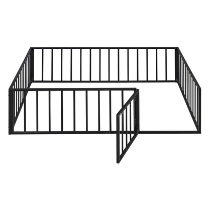 Metal Floor Bed Frame With Fence And Door - The Sleep Loft - Online Mattress Showroom NYC