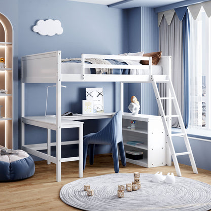 Loft Bed With Shelves With Desk - The Sleep Loft - Online Mattress Showroom NYC