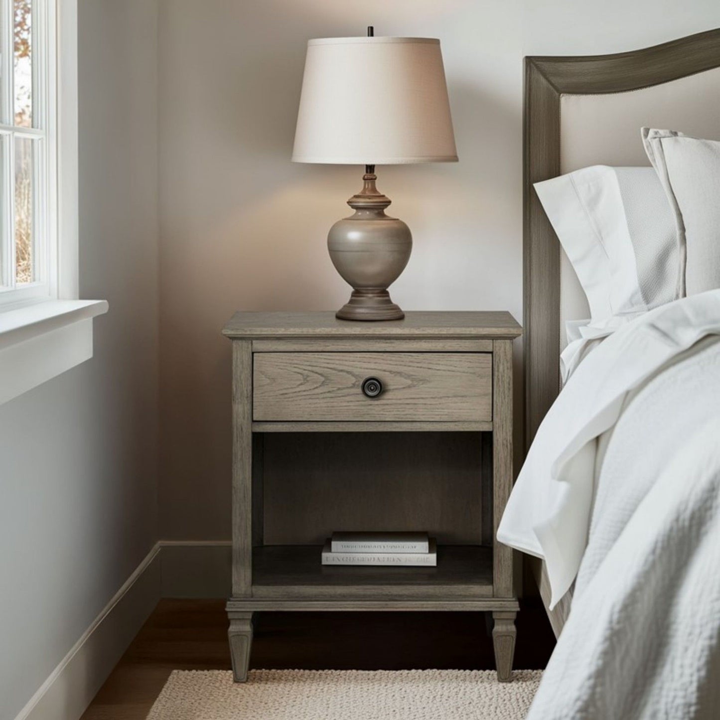 Victoria - Nightstand With Open Storage - The Sleep Loft - Online Mattress Showroom NYC