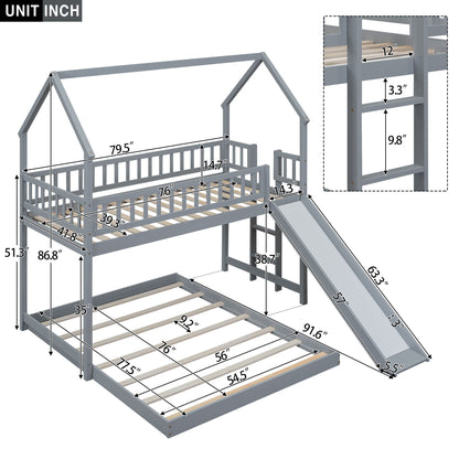 House Bunk Bed With Slide And Built In Ladder - The Sleep Loft - Online Mattress Showroom NYC