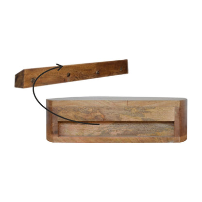 Wall Mounted Rounded Nightstand - Oak - The Sleep Loft - Online Mattress Showroom NYC