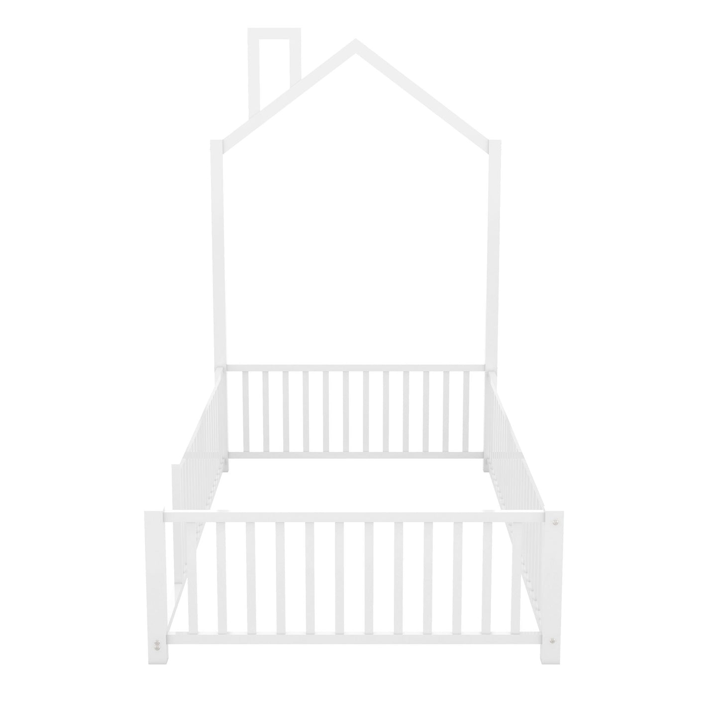 Metal House Platform Bed With Guardrail And Chimney - The Sleep Loft - Online Mattress Showroom NYC