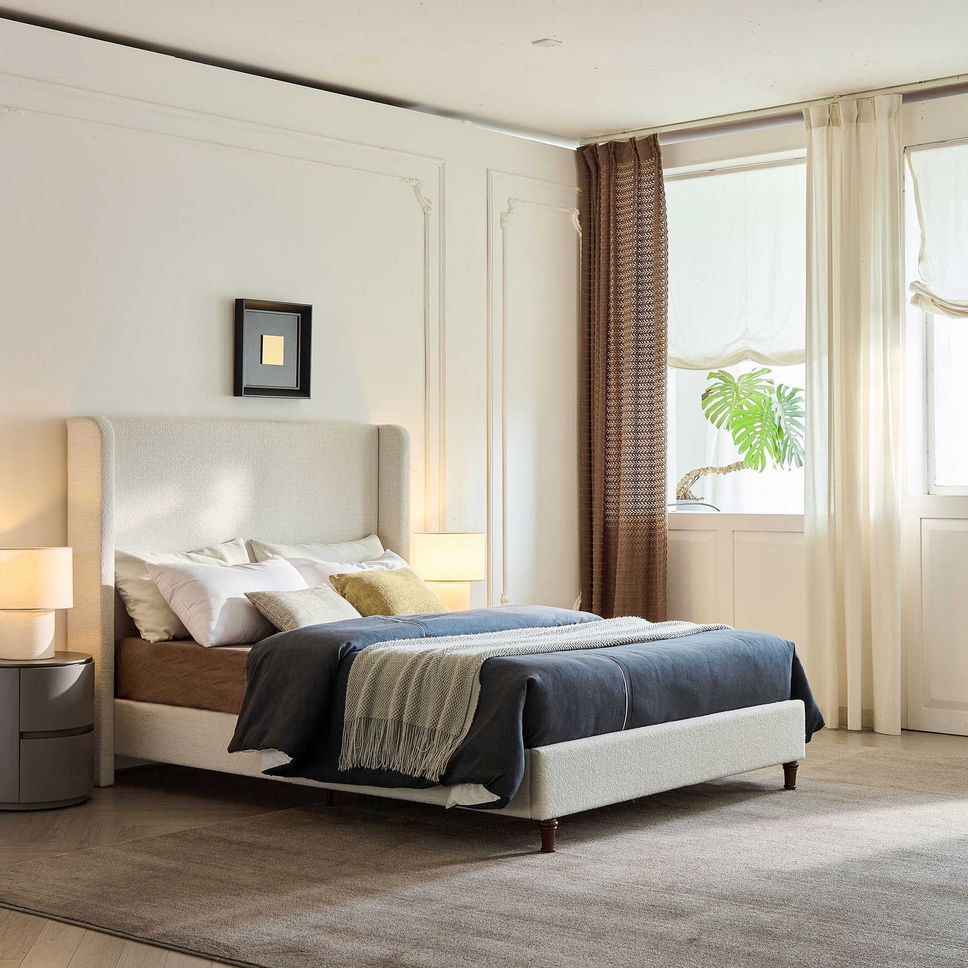 Harper - Tall Headboard Upholstered Bed With Elegant Simplicity - The Sleep Loft - Online Mattress Showroom NYC