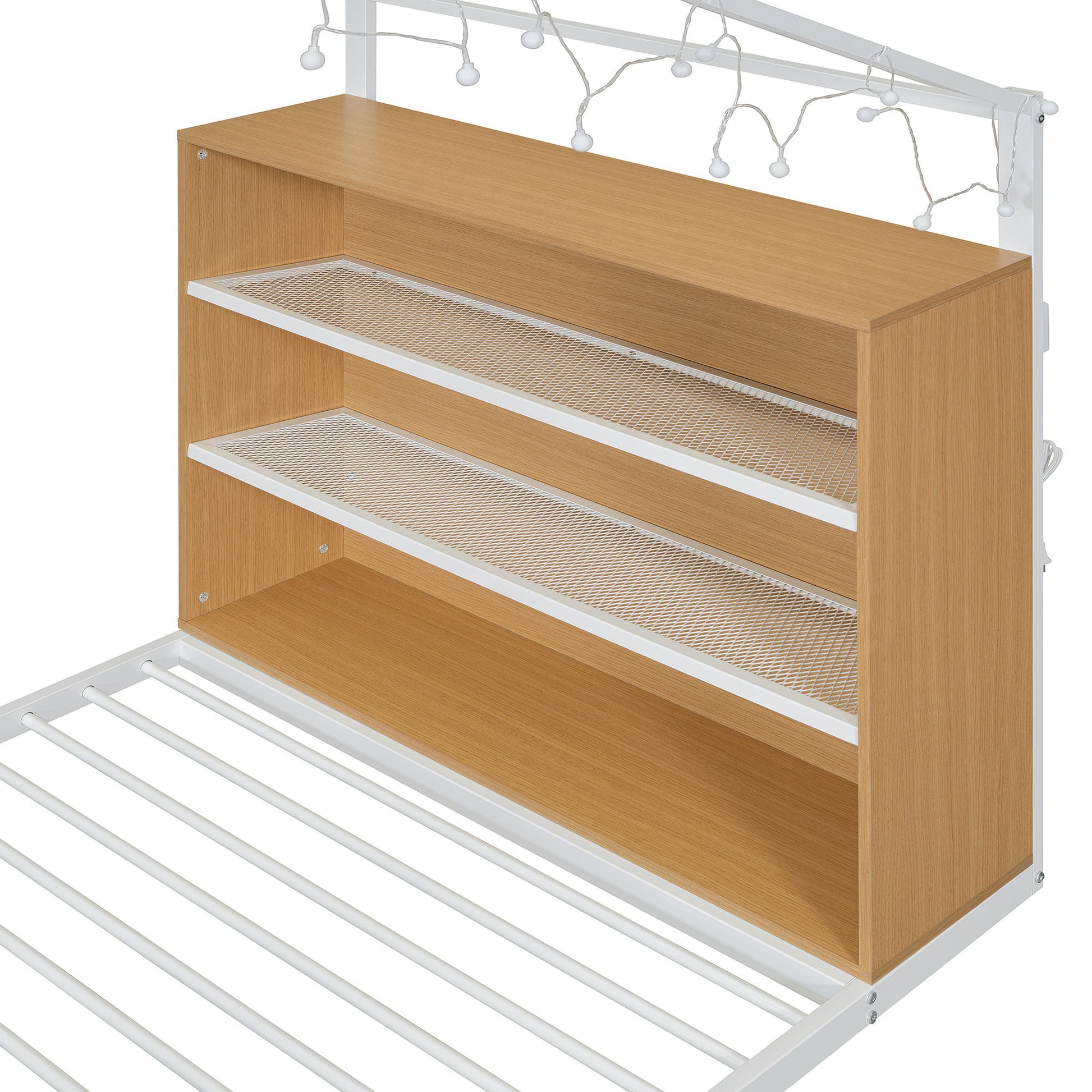 Bed House Frame With Shelves And Lights - The Sleep Loft - Online Mattress Showroom NYC