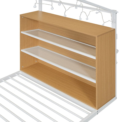 Bed House Frame With Shelves And Lights - The Sleep Loft - Online Mattress Showroom NYC