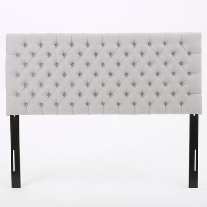 Queen Size Headboard With Button Tufting - Light Gray - The Sleep Loft - Online Mattress Showroom NYC