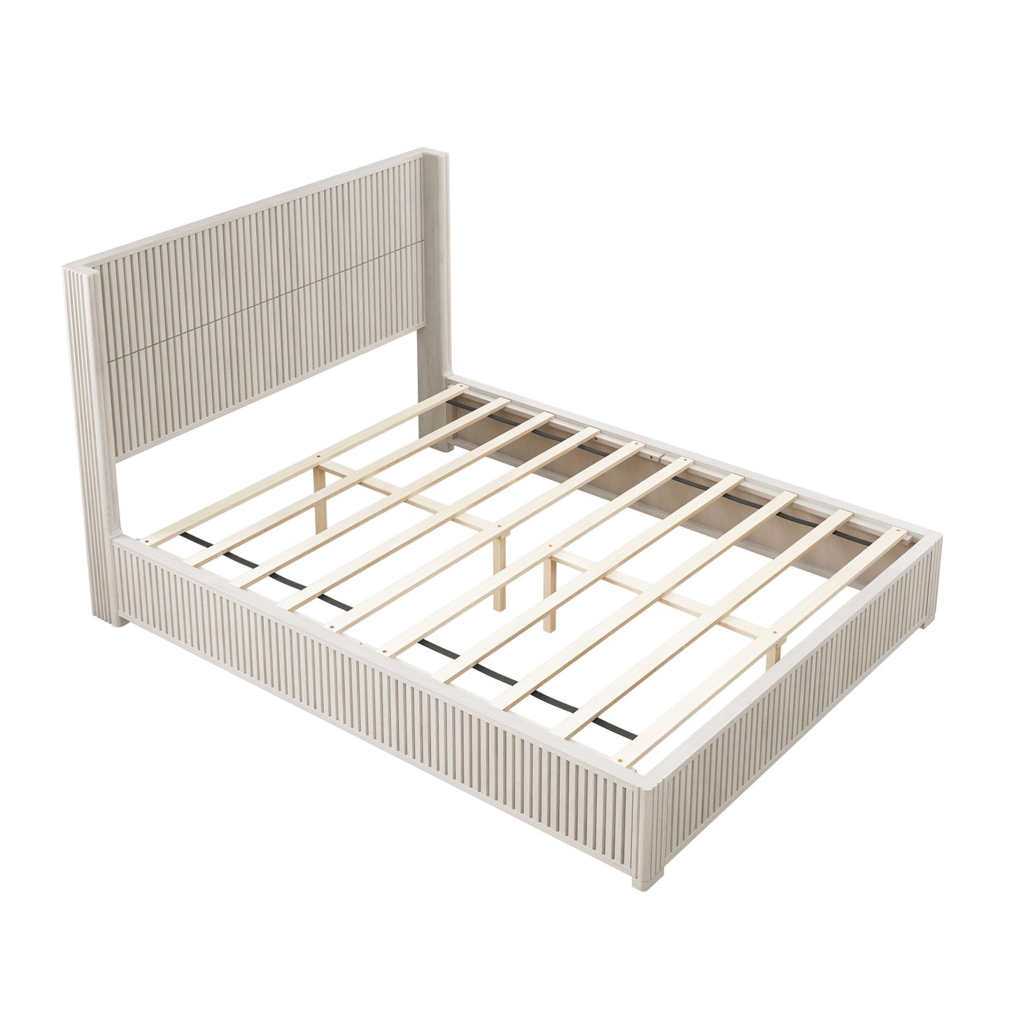 Platform Bed Frame With Headboard, Floor Standing Design
