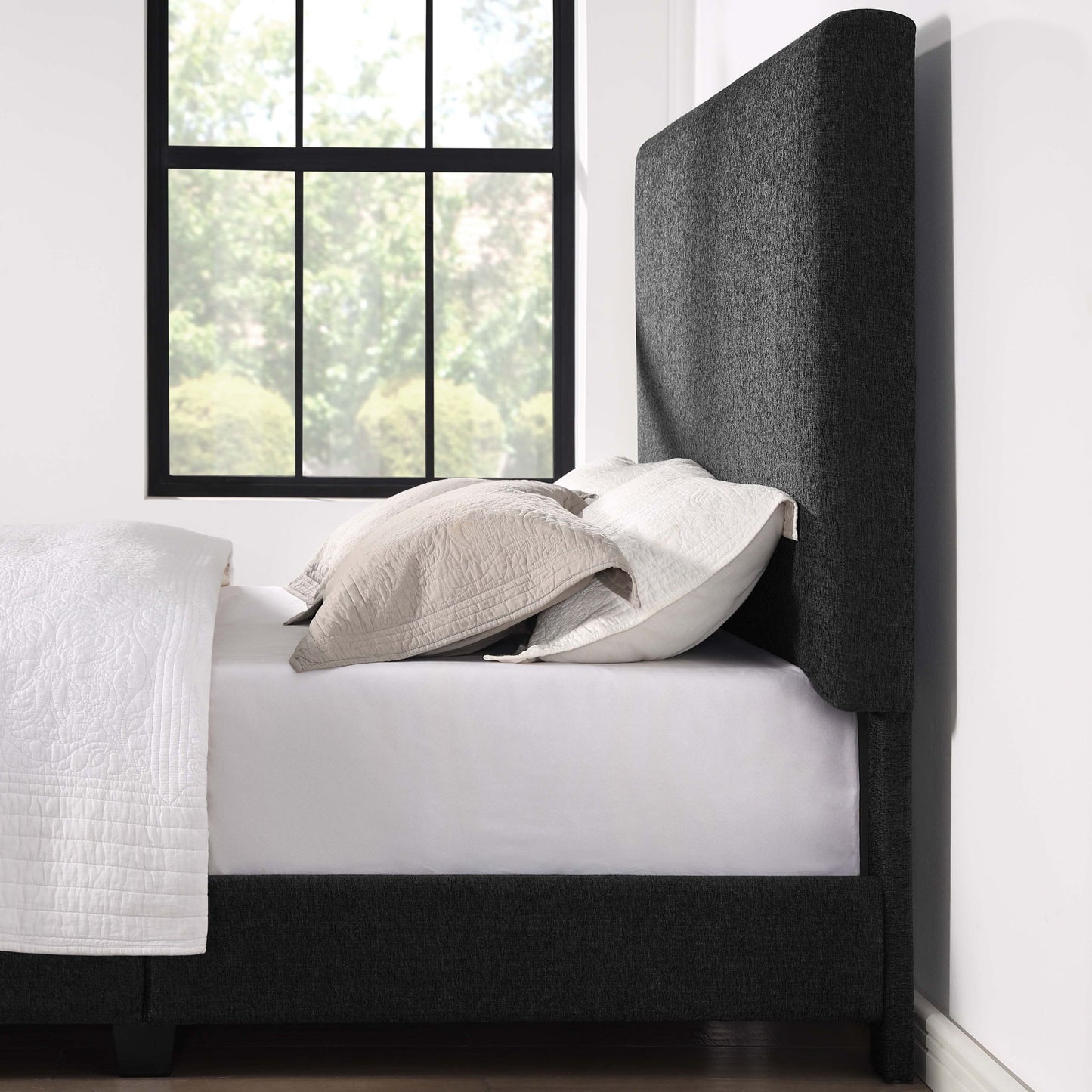 Boucle Upholstered Platform Bed - The Sleep Loft - Online Mattress Showroom NYC