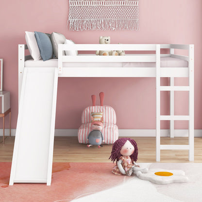 Full Loft Bed With Slide, Multifunctional Design - White - The Sleep Loft - Online Mattress Showroom NYC
