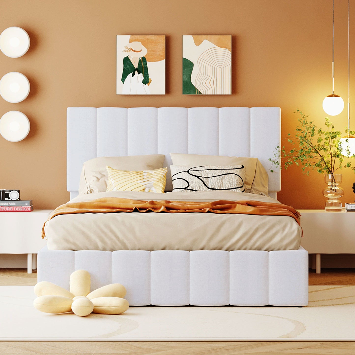Elegant Upholstered Platform Bed With Hydraulic Storage System - The Sleep Loft - Online Mattress Showroom NYC