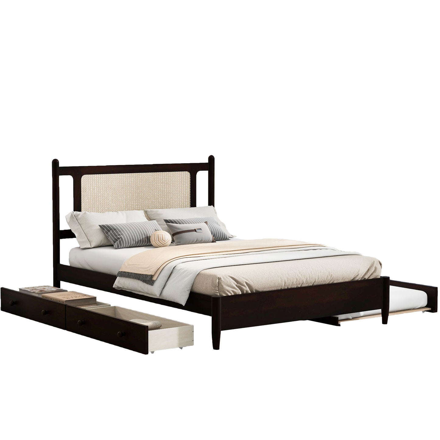 Platform Bed With 2 Big Drawers & Trundle - The Sleep Loft - Online Mattress Showroom NYC