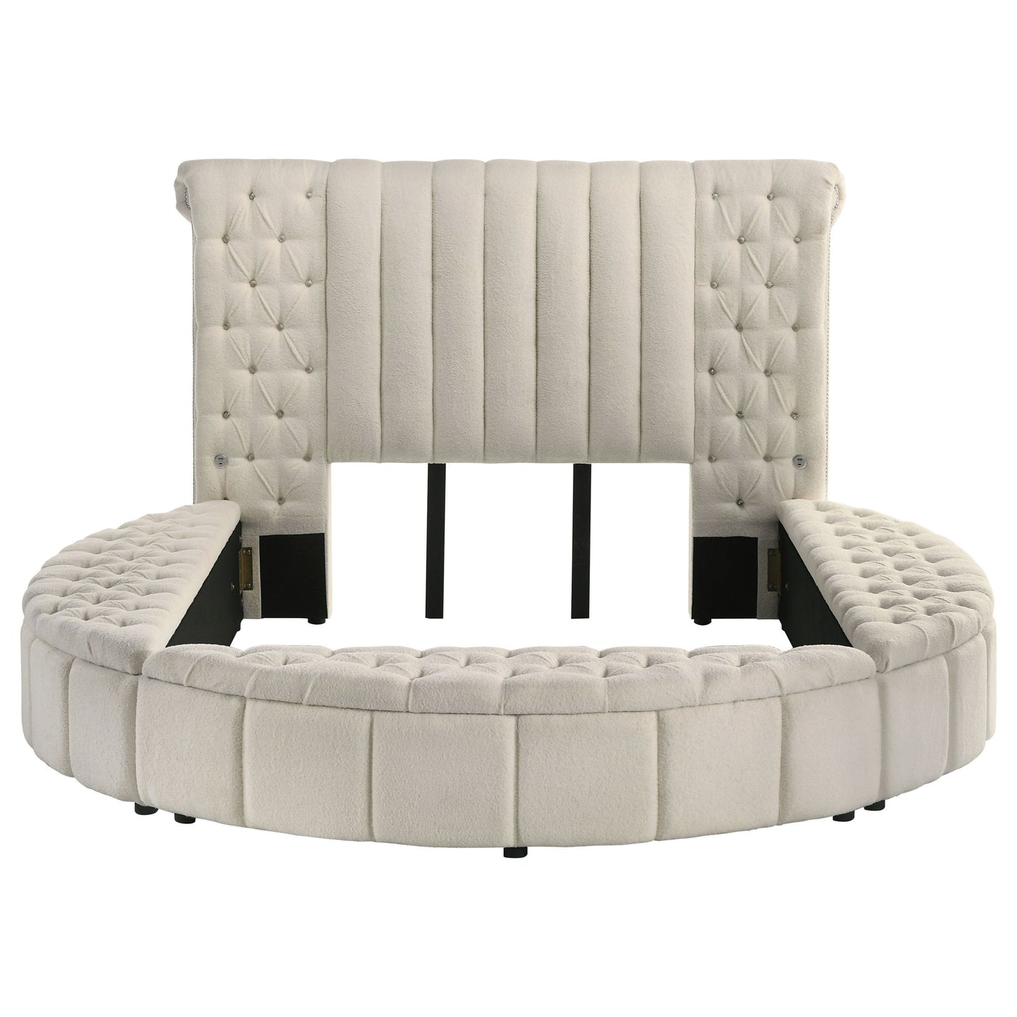 Santiago - Upholstered Round Storage Bed With Built In Charging Ports - The Sleep Loft - Online Mattress Showroom NYC