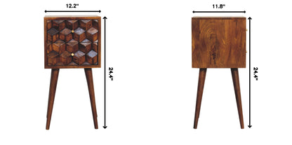 Mini Cube Carved 2 Drawer Nightstand - The Sleep Loft - Online Mattress Showroom NYC