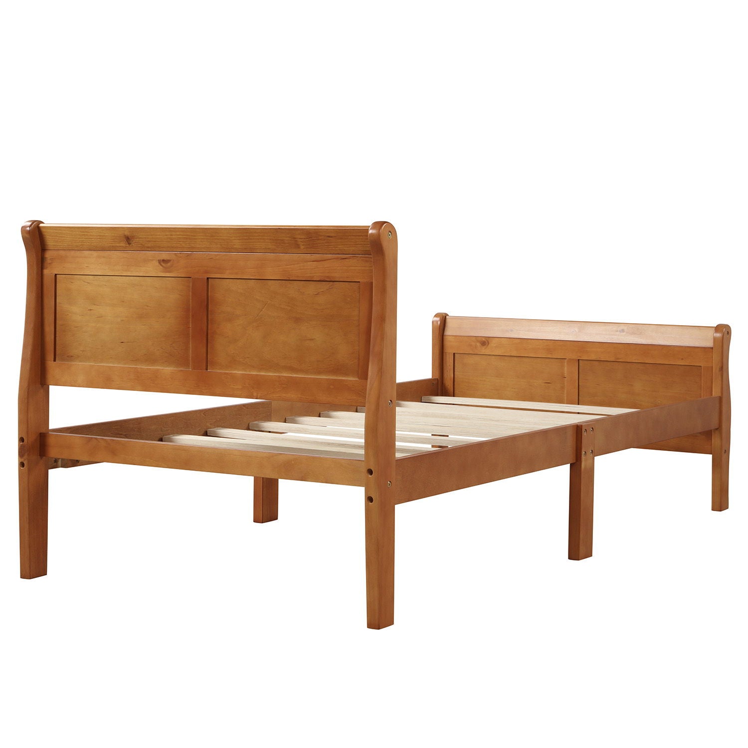 Platform Bed Frame Mattress Foundation Sleigh Bed With Headboard / Footboard / Wood Slat Suppor - The Sleep Loft - Online Mattress Showroom NYC