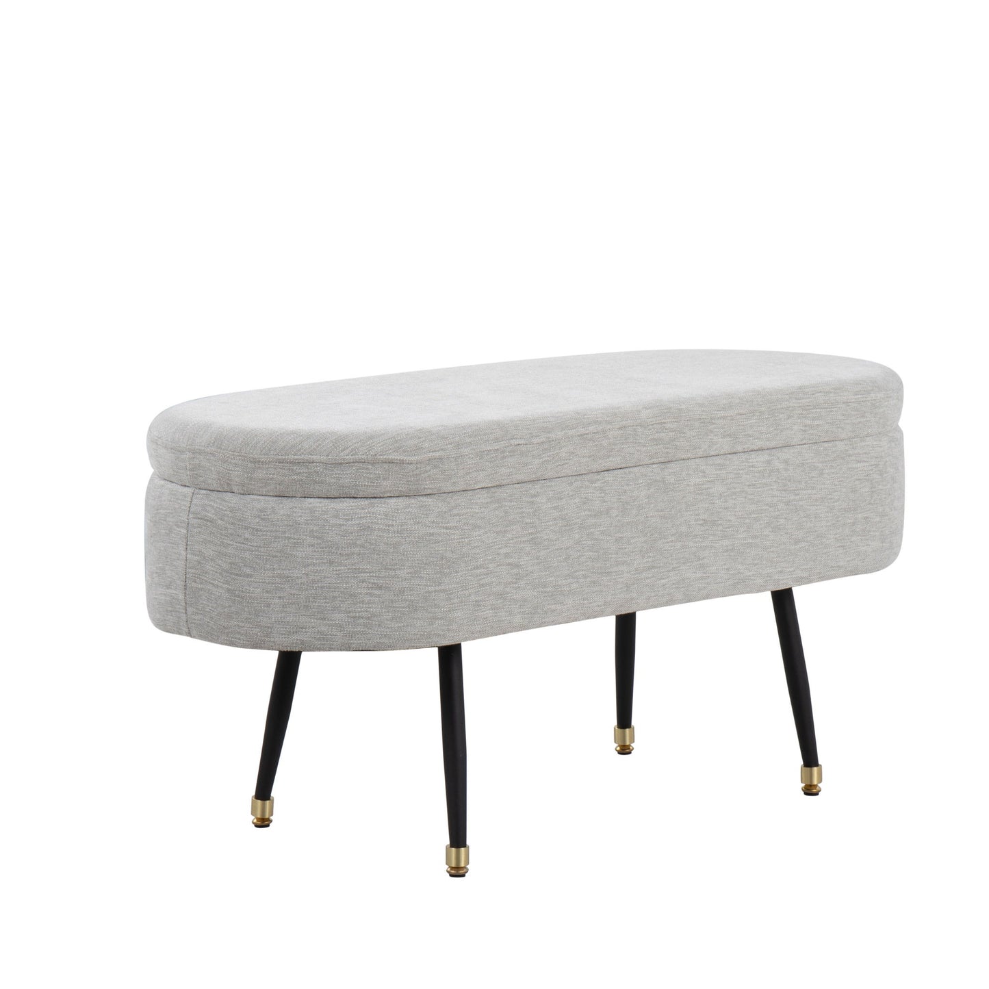 Harvey - Contemporary Storage Bench - Black / Light Gray - The Sleep Loft - Online Mattress Showroom NYC