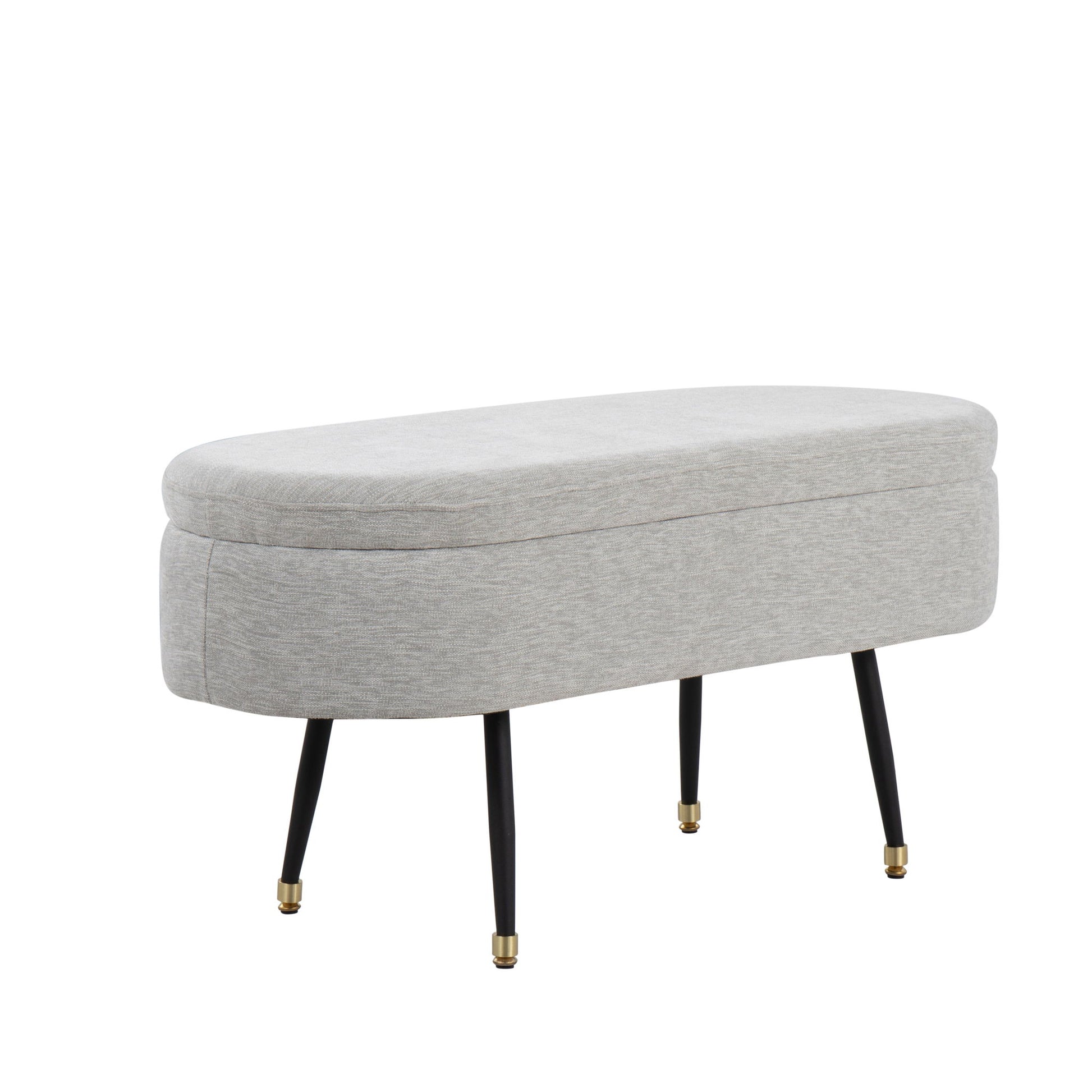 Harvey - Contemporary Storage Bench - Black / Light Gray - The Sleep Loft - Online Mattress Showroom NYC